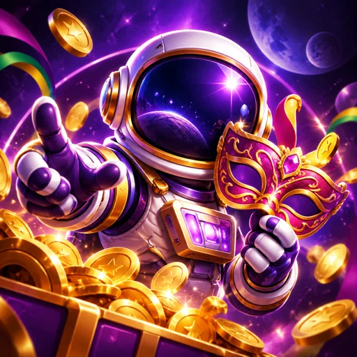 Astronauta do jogo Spaceman flutuando com o multiplicador subindo